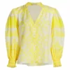Alice + Olivia Serena Cotton-Silk Bishop Sleeve Blouse