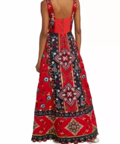 Alice + Olivia Pam Embroidered Satin Maxi Dress -Alice + Olivia Sales unnamed file 2106
