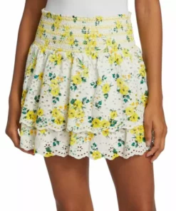 Alice + Olivia Bethie Smocked Tiered Ruffle Miniskirt -Alice + Olivia Sales unnamed file 2122