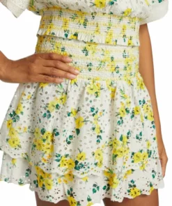 Alice + Olivia Bethie Smocked Tiered Ruffle Miniskirt -Alice + Olivia Sales unnamed file 2125