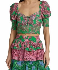 Alice + Olivia Crawford Smocked Paisley Top -Alice + Olivia Sales unnamed file 2143