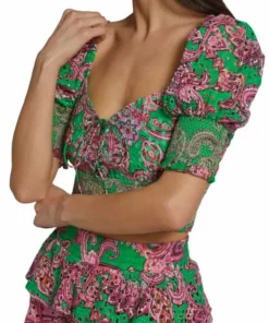 Alice + Olivia Crawford Smocked Paisley Top -Alice + Olivia Sales unnamed file 2146