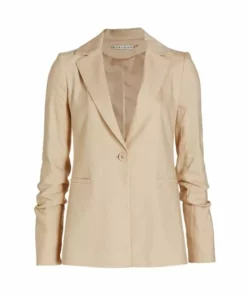 Alice + Olivia Pailey Single-Breasted Blazer Ocean Blue