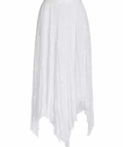 Alice + Olivia Katz Asymmetrical Pleated Midi Skirt