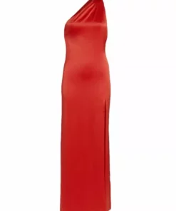 Alice + Olivia Paulette Satin One-Shoulder Gown