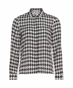 Alice + Olivia Willa Houndstooth Print Blouse