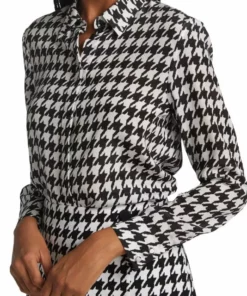 Alice + Olivia Willa Houndstooth Print Blouse -Alice + Olivia Sales unnamed file 2240