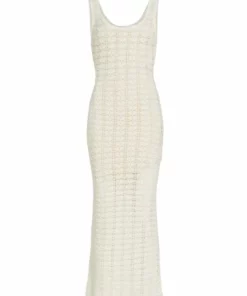 Alice + Olivia Veronique Crochet Tank Midi-Dress Lemon Sorbet