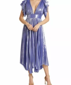 Alice + Olivia Niesha Glossy Pleated Midi Dress -Alice + Olivia Sales unnamed file 2269