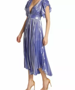 Alice + Olivia Niesha Glossy Pleated Midi Dress -Alice + Olivia Sales unnamed file 2270