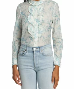 Alice + Olivia Kurt Heart Pintuck Button-Front Blouse -Alice + Olivia Sales unnamed file 2283