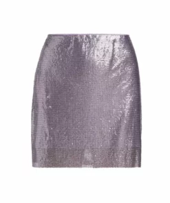 Alice + Olivia Elana Metallic Miniskirt