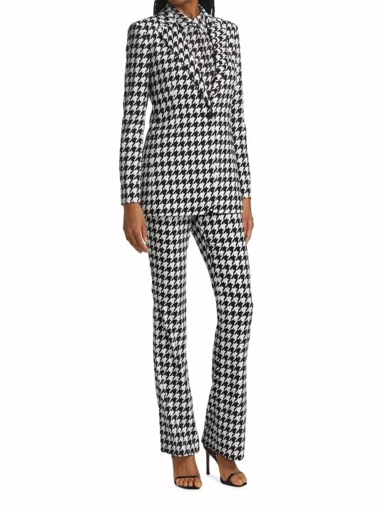 Alice + Olivia Olivia Flared Checkered Pants 2 Alice + Olivia Olivia Flared Checkered Pants - Image 2