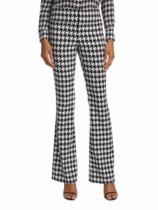 Alice + Olivia Olivia Flared Checkered Pants 3 Alice + Olivia Olivia Flared Checkered Pants - Image 3