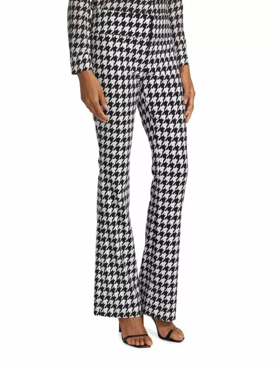 Alice + Olivia Olivia Flared Checkered Pants 4 Alice + Olivia Olivia Flared Checkered Pants - Image 4