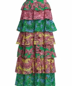 Alice + Olivia Jia Tiered Paisley Maxi Skirt