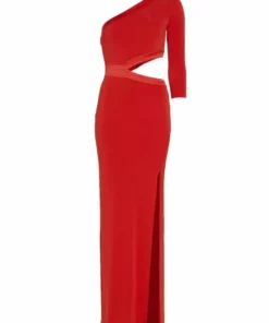 Alice + Olivia Michele One-Shoulder Cut Out Gown