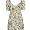Alice + Olivia Kristie Floral Puff-Sleeve Minidress
