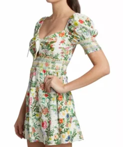 Alice + Olivia Kristie Floral Puff-Sleeve Minidress -Alice + Olivia Sales unnamed file 2340