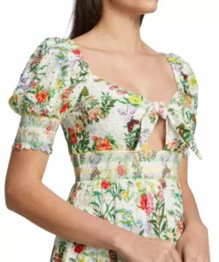 Alice + Olivia Kristie Floral Puff-Sleeve Minidress -Alice + Olivia Sales unnamed file 2342