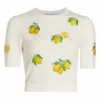 Alice + Olivia Ciara Lemon Cropped Sweater