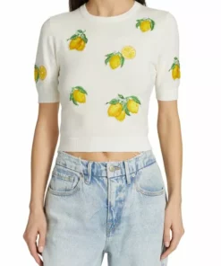 Alice + Olivia Ciara Lemon Cropped Sweater -Alice + Olivia Sales unnamed file 2353
