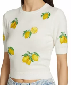 Alice + Olivia Ciara Lemon Cropped Sweater -Alice + Olivia Sales unnamed file 2356