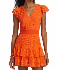 Alice + Olivia Markita Ruffled Silk Minidress -Alice + Olivia Sales unnamed file 236