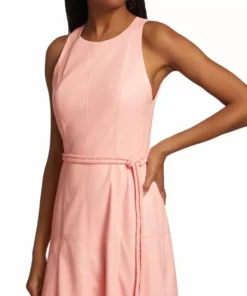 Alice + Olivia Leandra Braided Belt Vegan Leather Midi Dress -Alice + Olivia Sales unnamed file 2370