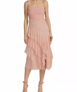 Alice + Olivia Jocelyn Ruffle Midi-Dress -Alice + Olivia Sales unnamed file 2374
