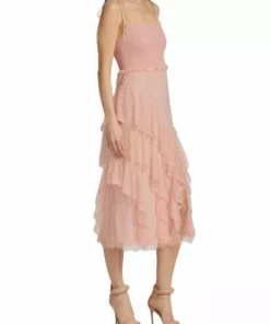 Alice + Olivia Jocelyn Ruffle Midi-Dress -Alice + Olivia Sales unnamed file 2375