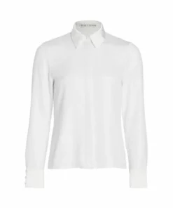 Alice + Olivia Willa Metallic Shirt Off White -Alice + Olivia Sales unnamed file 2430