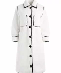 Alice + Olivia Samson Faux Shearling Piped Coat