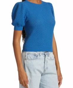 Alice + Olivia Risa Puff-Sleeve Textured Sweater -Alice + Olivia Sales unnamed file 2479