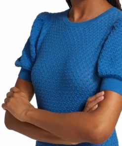 Alice + Olivia Risa Puff-Sleeve Textured Sweater -Alice + Olivia Sales unnamed file 2481