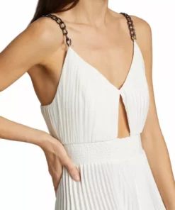 Alice + Olivia Pleated Chain-Strap Jumpsuit -Alice + Olivia Sales unnamed file 2558