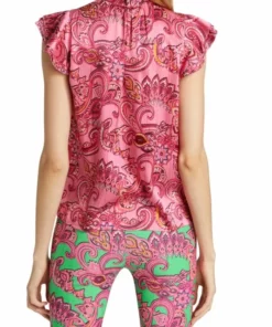 Alice + Olivia Brently Paisley Ruffle Top -Alice + Olivia Sales unnamed file 2564