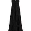 Alice + Olivia Jori Lace-Up Cotton-Blend Maxi Dress