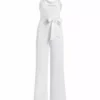 Alice + Olivia Primrose Halter Jumpsuit Off White