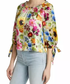 Alice + Olivia Alta Photographic Flower Top -Alice + Olivia Sales unnamed file 2622