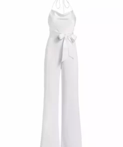 Alice + Olivia Primrose Halter Jumpsuit Off White -Alice + Olivia Sales unnamed file 265