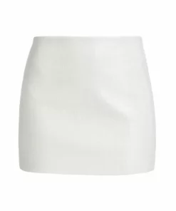 Alice + Olivia Croc-Effect Faux Leather Minskirt