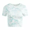 Alice + Olivia Cindy Printed Cotton Crop Tee