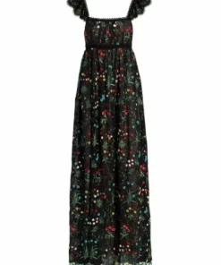 Alice + Olivia Mckenna Embroidered Empire Waist Gown
