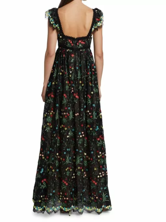 Alice + Olivia Mckenna Embroidered Empire Waist Gown 5 Alice + Olivia Mckenna Embroidered Empire Waist Gown - Image 5