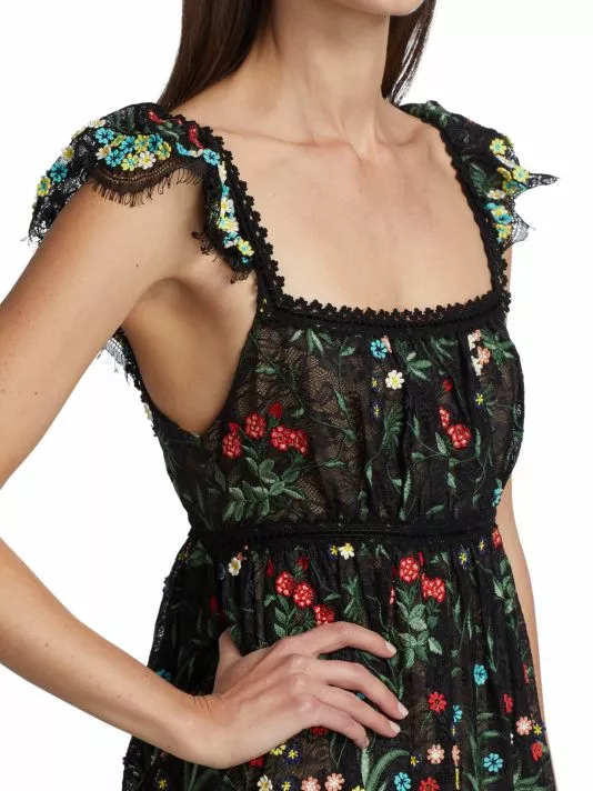 Alice + Olivia Mckenna Embroidered Empire Waist Gown 6 Alice + Olivia Mckenna Embroidered Empire Waist Gown - Image 6