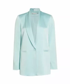 Alice + Olivia Yuriko Satin Shawl Blazer