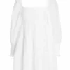 Alice + Olivia Rowen Tiered Tie-Back Cotton Minidress