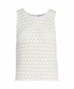 Alice + Olivia Reva Pearl Crochet Top