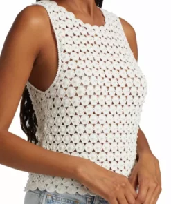 Alice + Olivia Reva Pearl Crochet Top -Alice + Olivia Sales unnamed file 2744